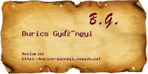 Burics Gyöngyi névjegykártya